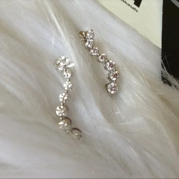 Vintage Kay’s 14k White Gold Diamond Journey Earrings, 1-Carat Total, & Certific - Picture 12 of 14